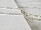 Unisex Solid Sterling Silver Curb Chain