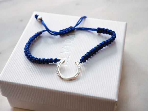 Blue Horseshoe Bracelet
