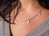 Star and Moon Charm Necklace