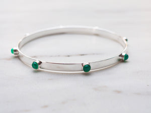 Green Onyx Stud Bangle