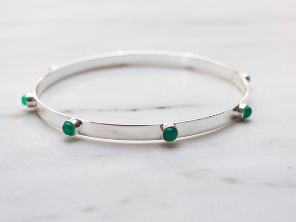 Green Onyx Stud Bangle